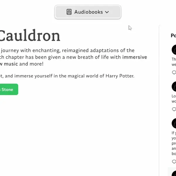The Leaky Cauldron Audiobooks Book List Demo